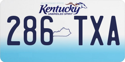 KY license plate 286TXA