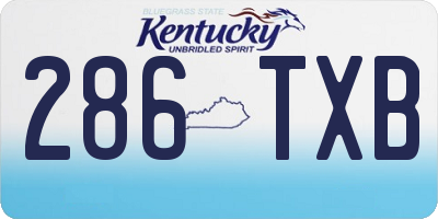 KY license plate 286TXB