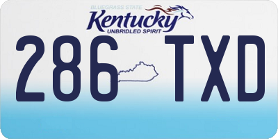 KY license plate 286TXD