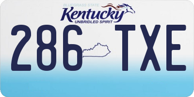 KY license plate 286TXE