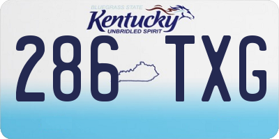KY license plate 286TXG