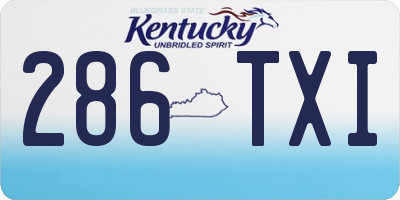KY license plate 286TXI