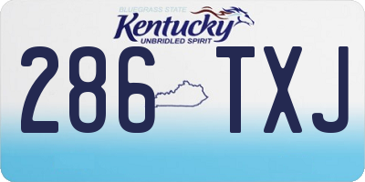 KY license plate 286TXJ