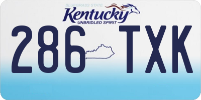 KY license plate 286TXK