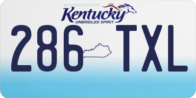 KY license plate 286TXL