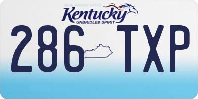 KY license plate 286TXP