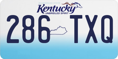 KY license plate 286TXQ