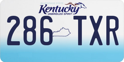 KY license plate 286TXR