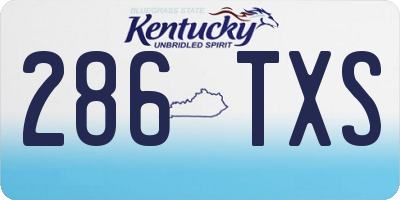 KY license plate 286TXS