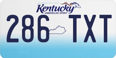 KY license plate 286TXT