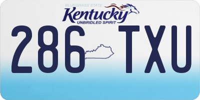 KY license plate 286TXU
