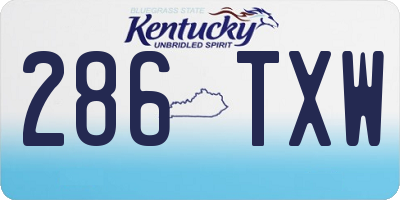 KY license plate 286TXW