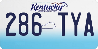 KY license plate 286TYA