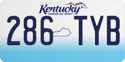 KY license plate 286TYB