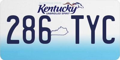 KY license plate 286TYC