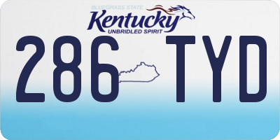 KY license plate 286TYD