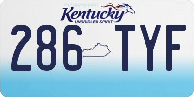 KY license plate 286TYF
