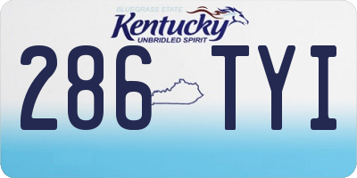 KY license plate 286TYI