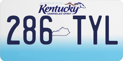 KY license plate 286TYL
