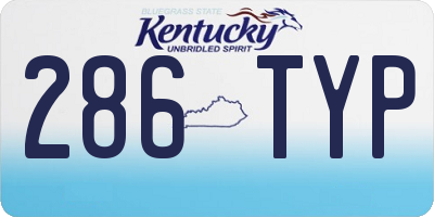 KY license plate 286TYP
