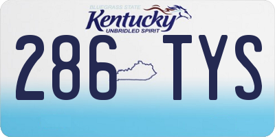 KY license plate 286TYS