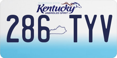 KY license plate 286TYV