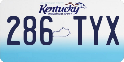 KY license plate 286TYX