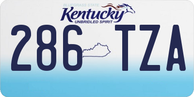 KY license plate 286TZA