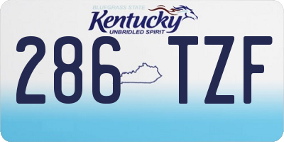 KY license plate 286TZF
