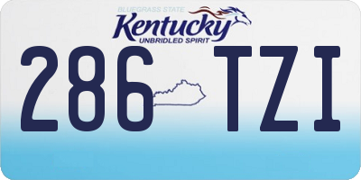 KY license plate 286TZI