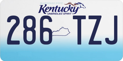 KY license plate 286TZJ