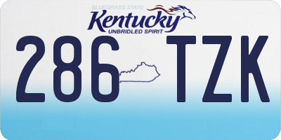 KY license plate 286TZK