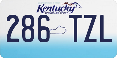 KY license plate 286TZL