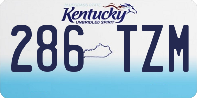 KY license plate 286TZM