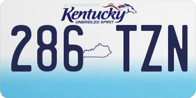 KY license plate 286TZN