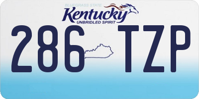 KY license plate 286TZP