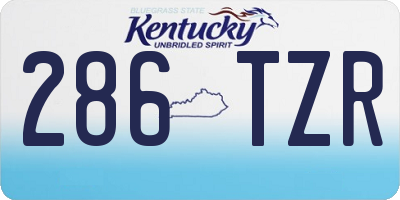 KY license plate 286TZR