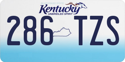 KY license plate 286TZS