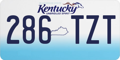 KY license plate 286TZT
