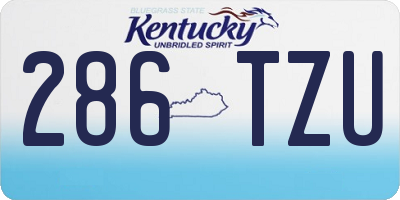 KY license plate 286TZU