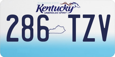 KY license plate 286TZV