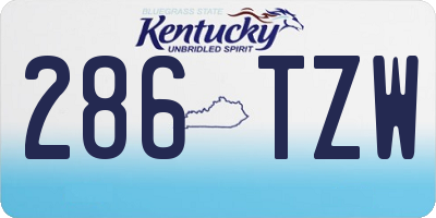 KY license plate 286TZW