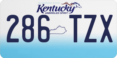 KY license plate 286TZX