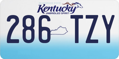 KY license plate 286TZY