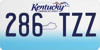 KY license plate 286TZZ