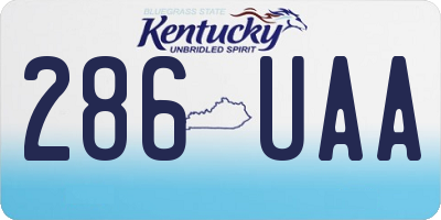 KY license plate 286UAA