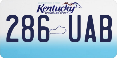 KY license plate 286UAB