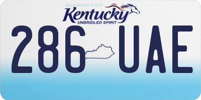 KY license plate 286UAE