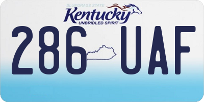 KY license plate 286UAF