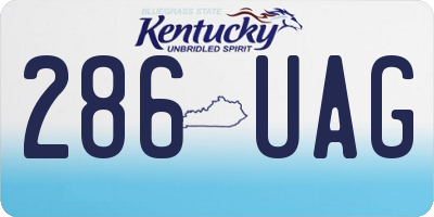 KY license plate 286UAG